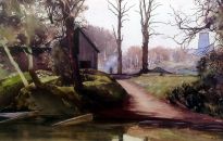 The River Wear slides slowly bye rowing club pontoons whilst wood smoke curls upwards from burning logs.