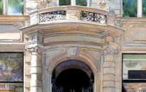 Looking up as I always do when walking around a great city, this otherwise ignored facade captured my imagination and became one of two shortlisted in the 2016 Sunday Times Watercolour Competition.

