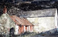 16thc Horden Hall looms over the once thriving farm buildings.