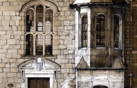 This interesting bay window faces onto Palace Green.
