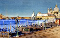 Gondola stations adjacent to the Piazza San Marco, rarely observed without the tourist hoardes.

