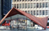 My wife and I came across this bistro while mooching about London early in 2019. It's stunning roof is formed in COR-TEN steel. The thin layer of rust which forms on exposure to the elements, actually protects the steel underneath. We couldn't resist stopping off for a coffee and observing locals playing chess within. It's only my second painting of a London scene, but I greatly enjoyed capturing the reflections in the windows of the surrounding buildings and the transparency of the bistro itself.