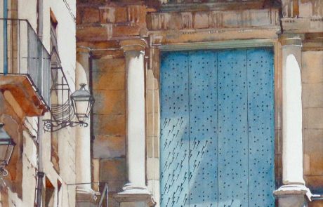 My wife and I found this doorway with it's stunning portico and broken pediment while sauntering through the delightful cobbled streets of Girona.