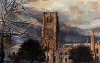 The Cathdral from College Green, an area behind Durham Cathedral mostly overlooked by tourists and home to the Cathedral clergy.