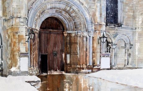 The main door to the Cathedral adorned with an exact replica of the world famous medieval Sanctury Knocker