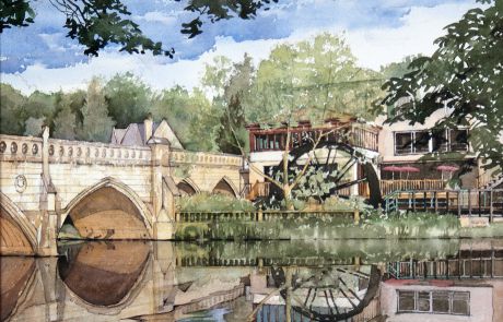 The picturesque Old Mill Hotel stands adjacent to Bathampton Toll Bridge on the River Avon 3 miles from Bath. The bridge is one of only a handfull still operational in the country.