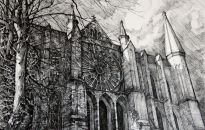 The medieval rose window as seen from the Bailey was installed by the Architect James Wyatt in the 18th century ostensibly to replace an original 13th century example.